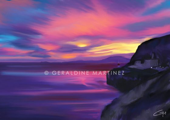 geraldine-martinez sunset of the straits-gibraltar-artist