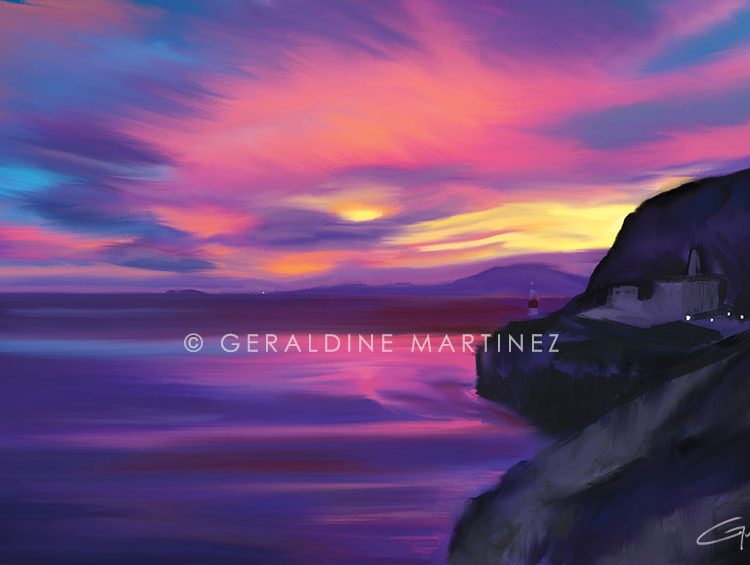 geraldine-martinez sunset of the straits-gibraltar-artist